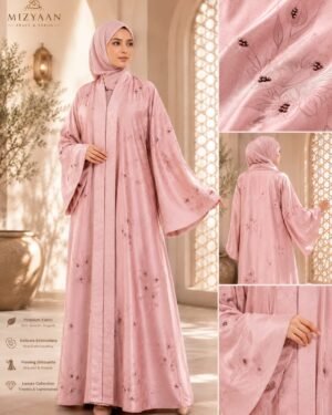 Pink Premium Embroidered Abaya