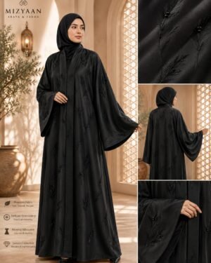 Black Premium Embroidered Abaya