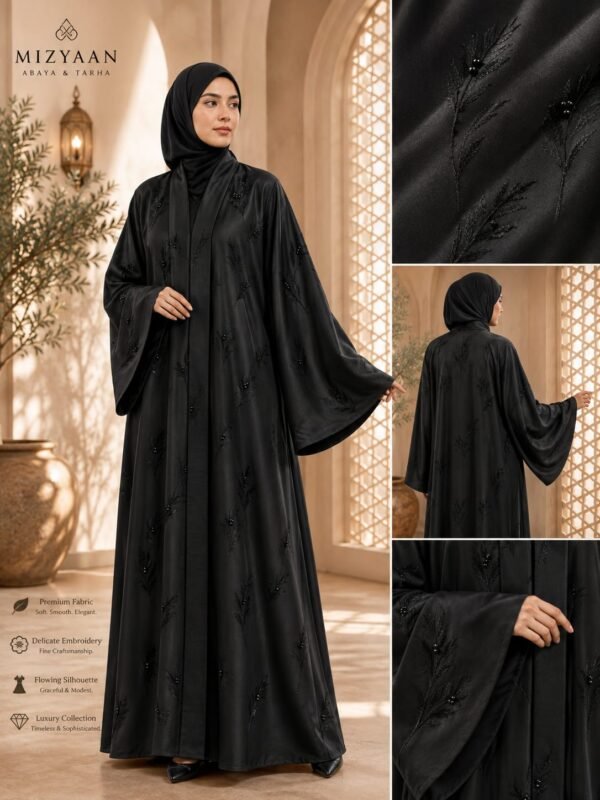 Black Premium Embroidered Abaya
