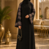 file_000000001d40820a83bcdfdd54016581 Royal Black Embroidered Abaya with Matching Tarha