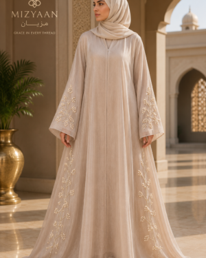 Sand Blossom Embroidered Abaya