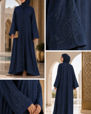 Signature Blue Embroidered Abaya