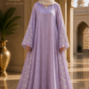 Lavender Bloom Embroidered Abaya