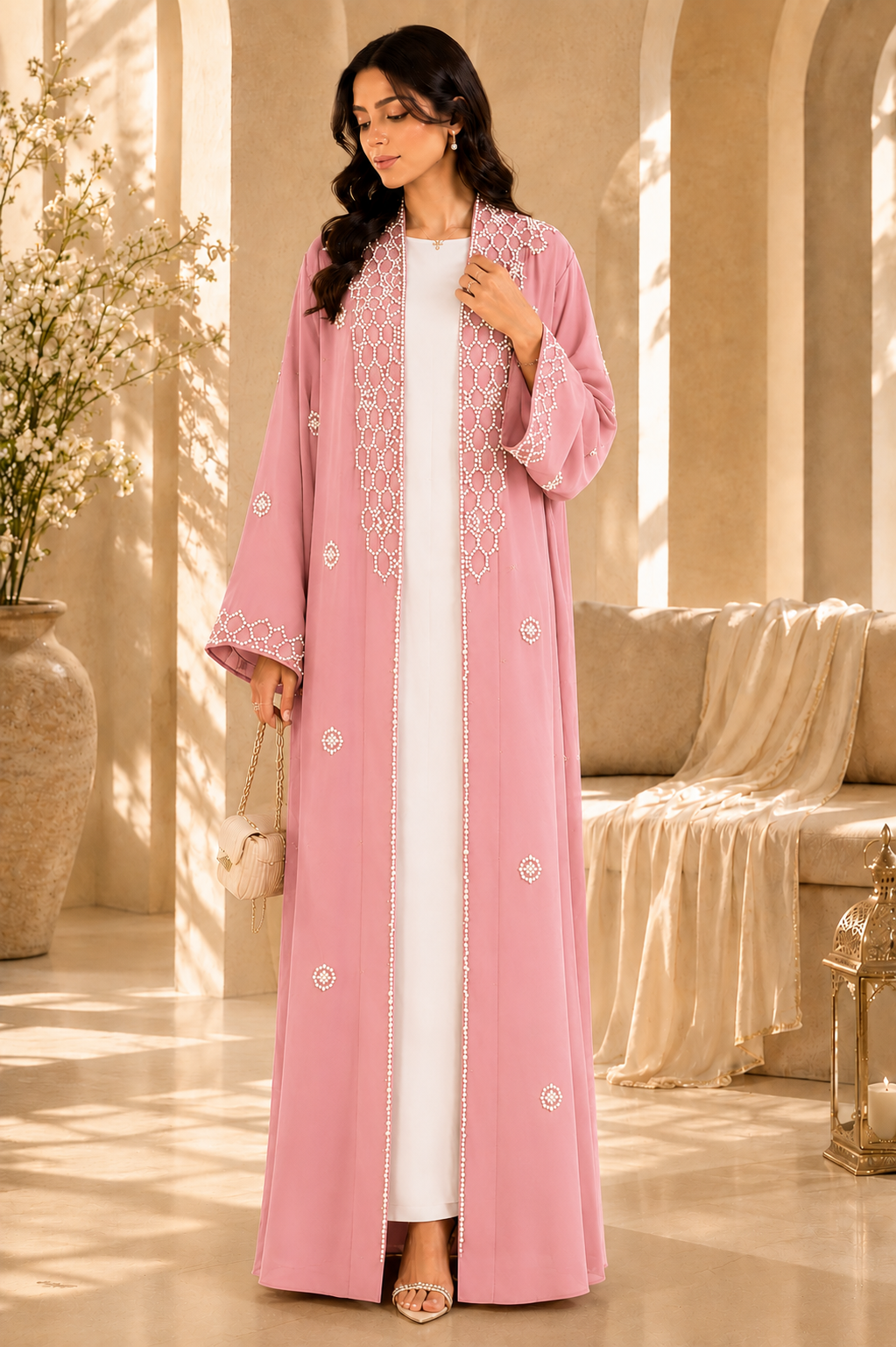 Handmade Pink Abaya